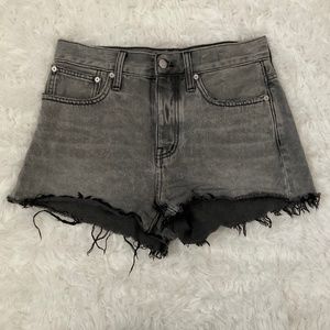 Madewell Button Fly Relaxed Denim Shorts‎ - Grey - Size 26